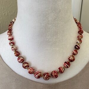 M”Blood Spatter” Vintage Beaded Necklace & Beaded Black Beauty Halloween